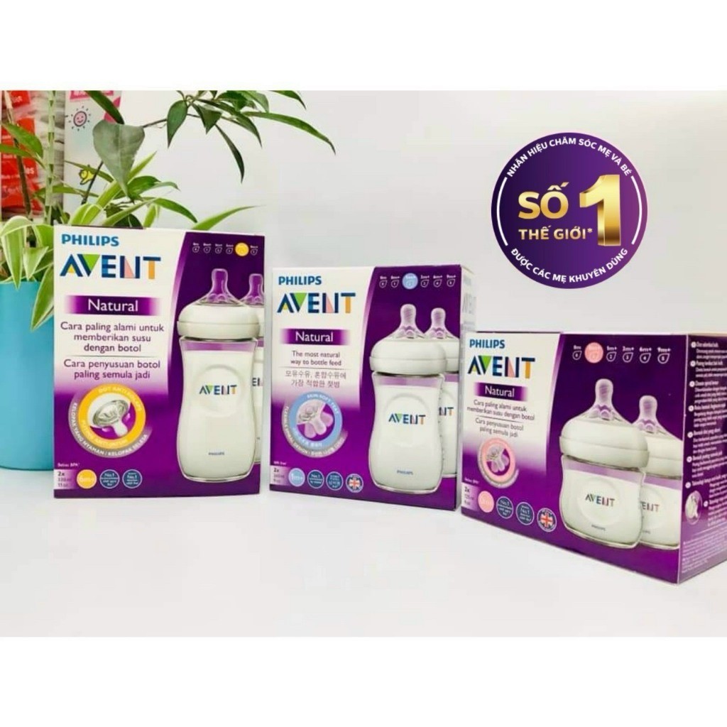 Bình sữa Philips Avent Natural mô phỏng tự nhiên 125ml 260ml 330ml hàng chính hãng