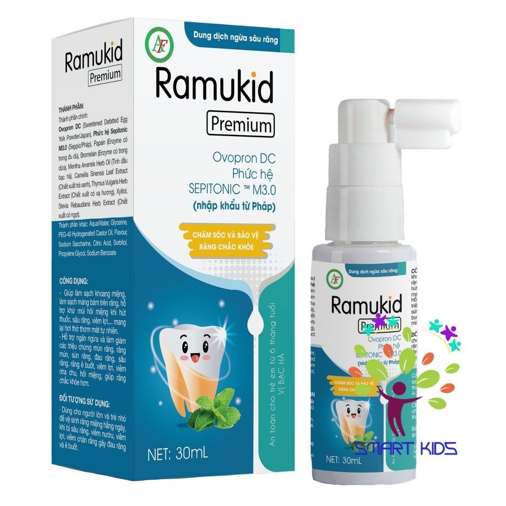 Xịt ngừa sâu răng Ramukid Premium dành cho bé