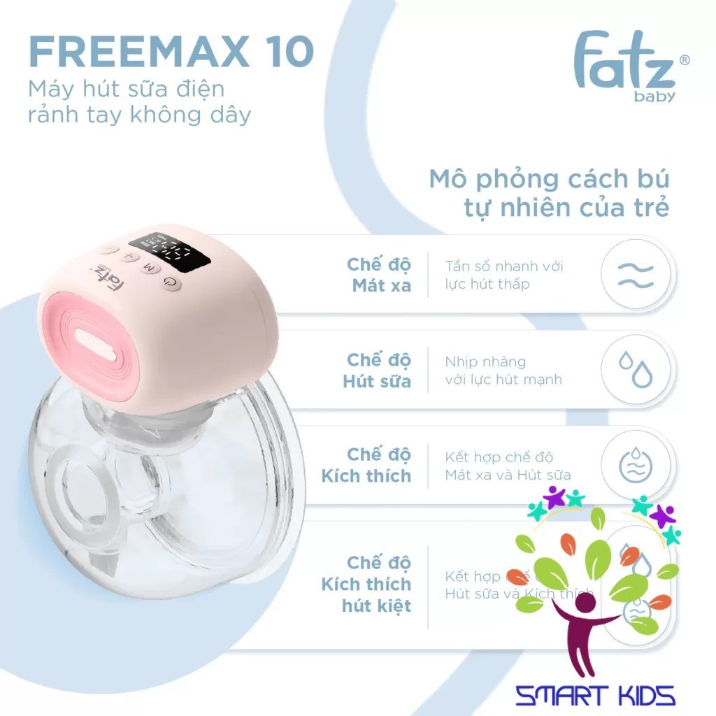 Máy hút sữa điện rảnh tay không dây fatz baby Freemax 10 FB1206MB
