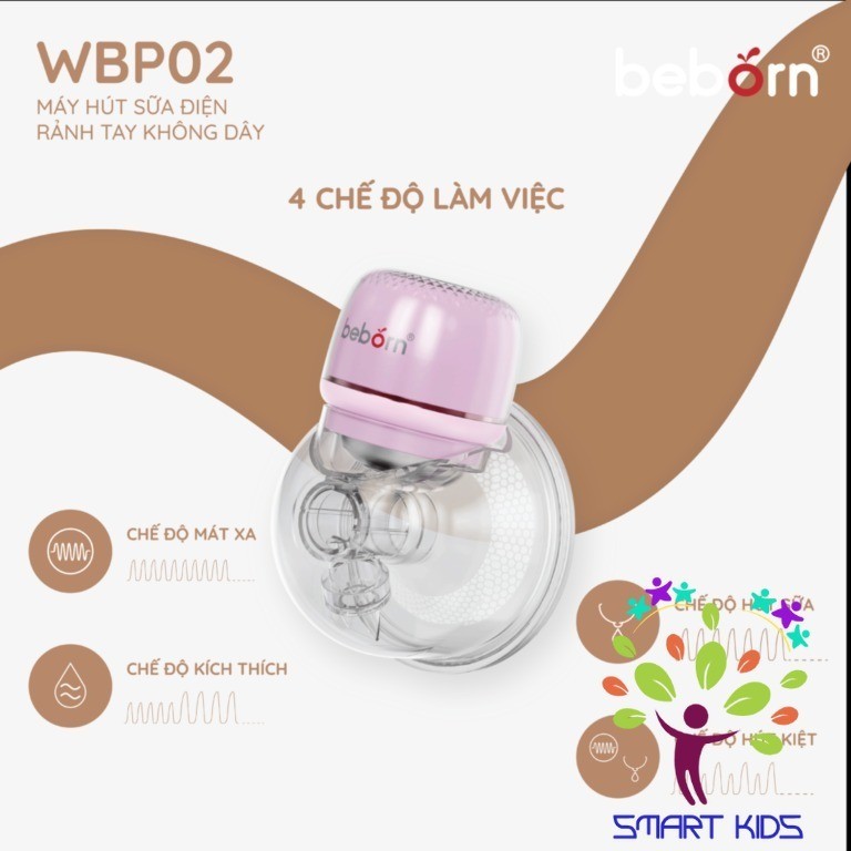 Máy hút sữa điện rảnh tay không dây Beborn WBP02 WBP02ED