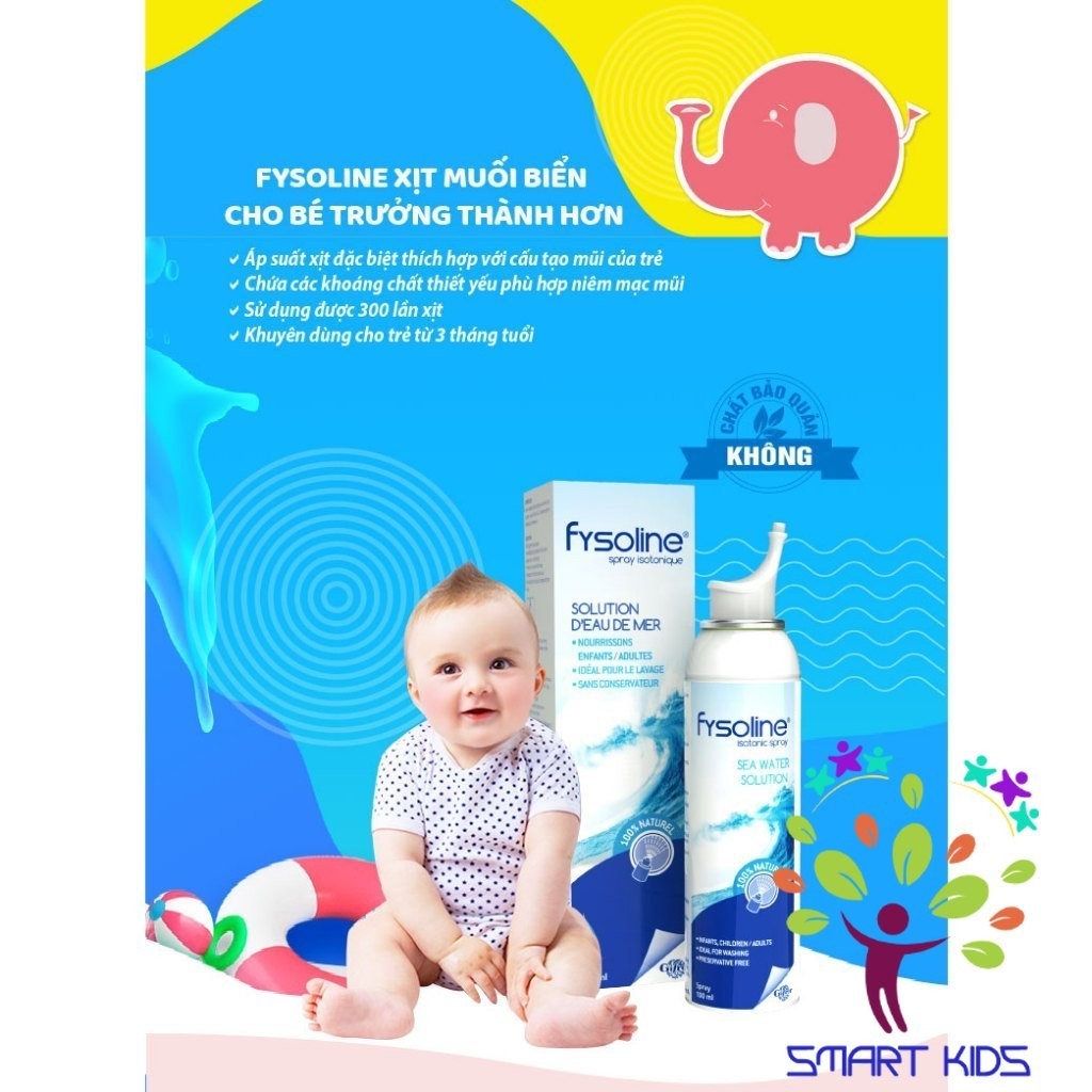 Xịt Muối Biển Sâu Cho Bé Fysoline Isotonic Spray 100ml