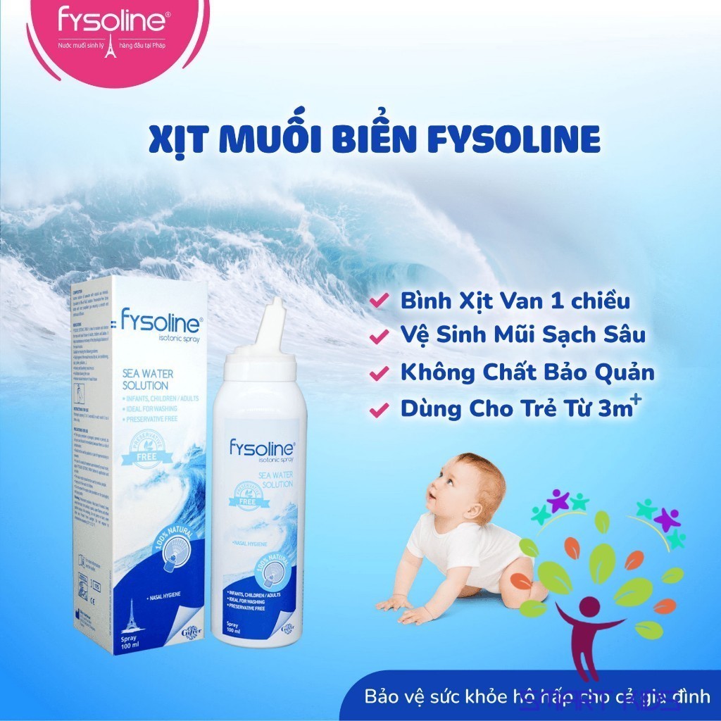 Xịt Muối Biển Sâu Cho Bé Fysoline Isotonic Spray 100ml