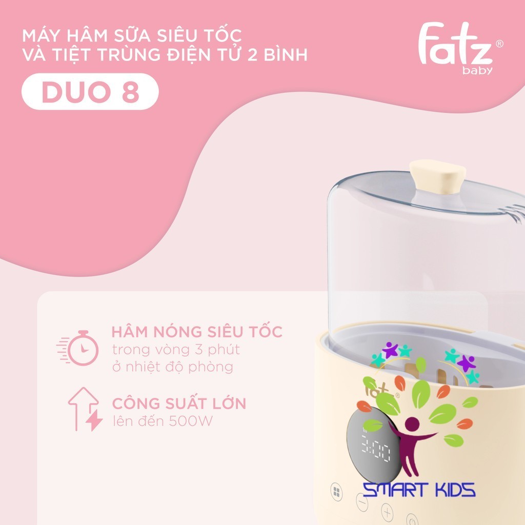 Máy hâm sữa siêu tốc và tiệt trùng 2 bình fatz baby Duo 8 FB3062SJ
