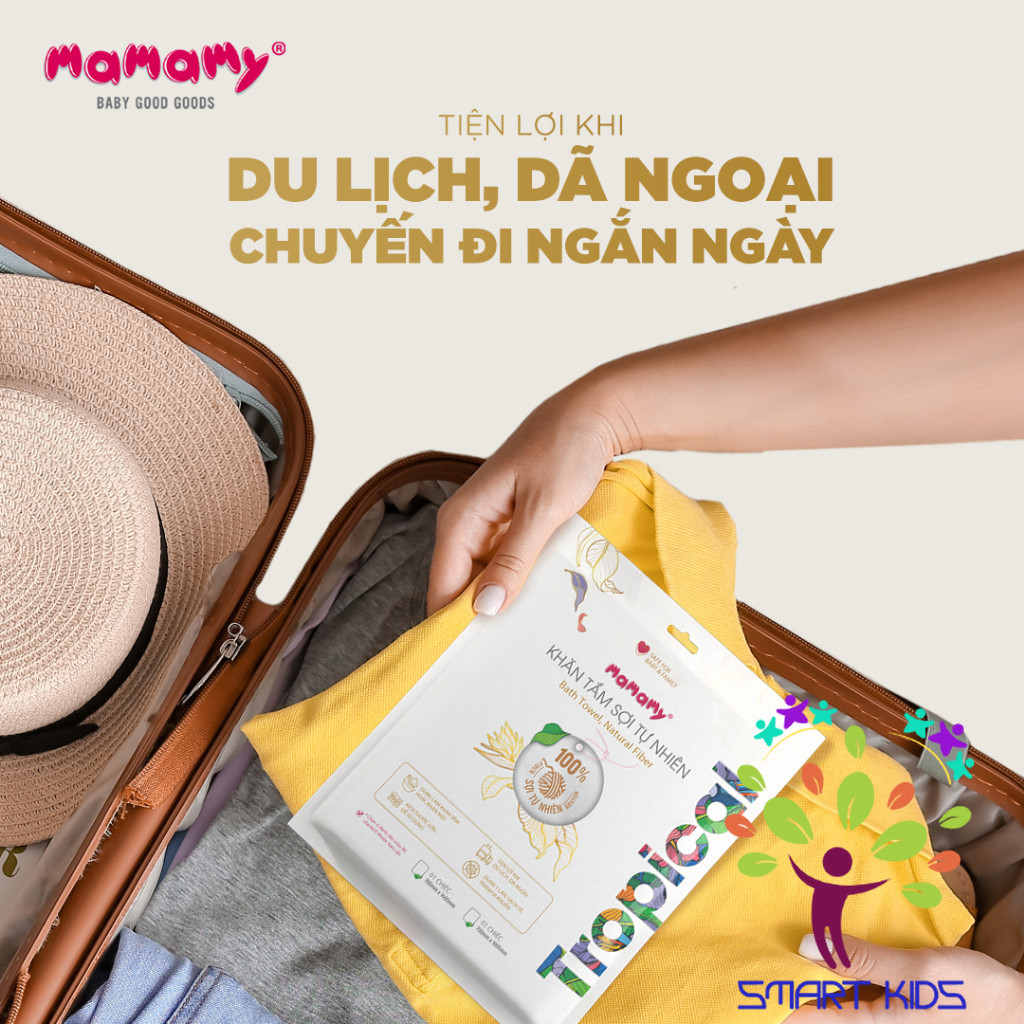 Khăn tắm sợi tự nhiên Mamamy Tropical
