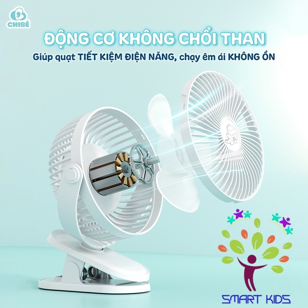 Quạt kẹp tích điện CHIBÉ K12 dành cho bé