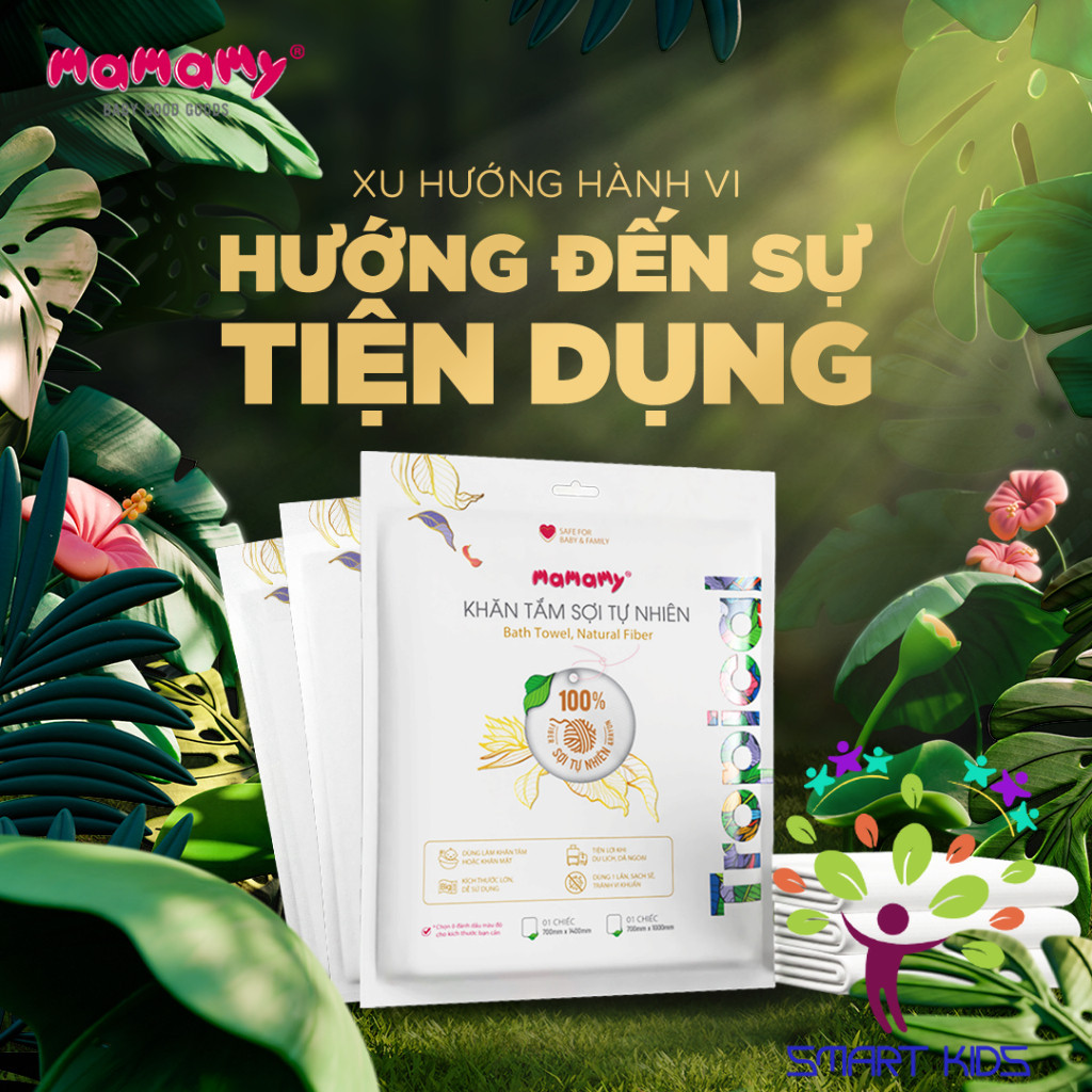 Khăn tắm sợi tự nhiên Mamamy Tropical