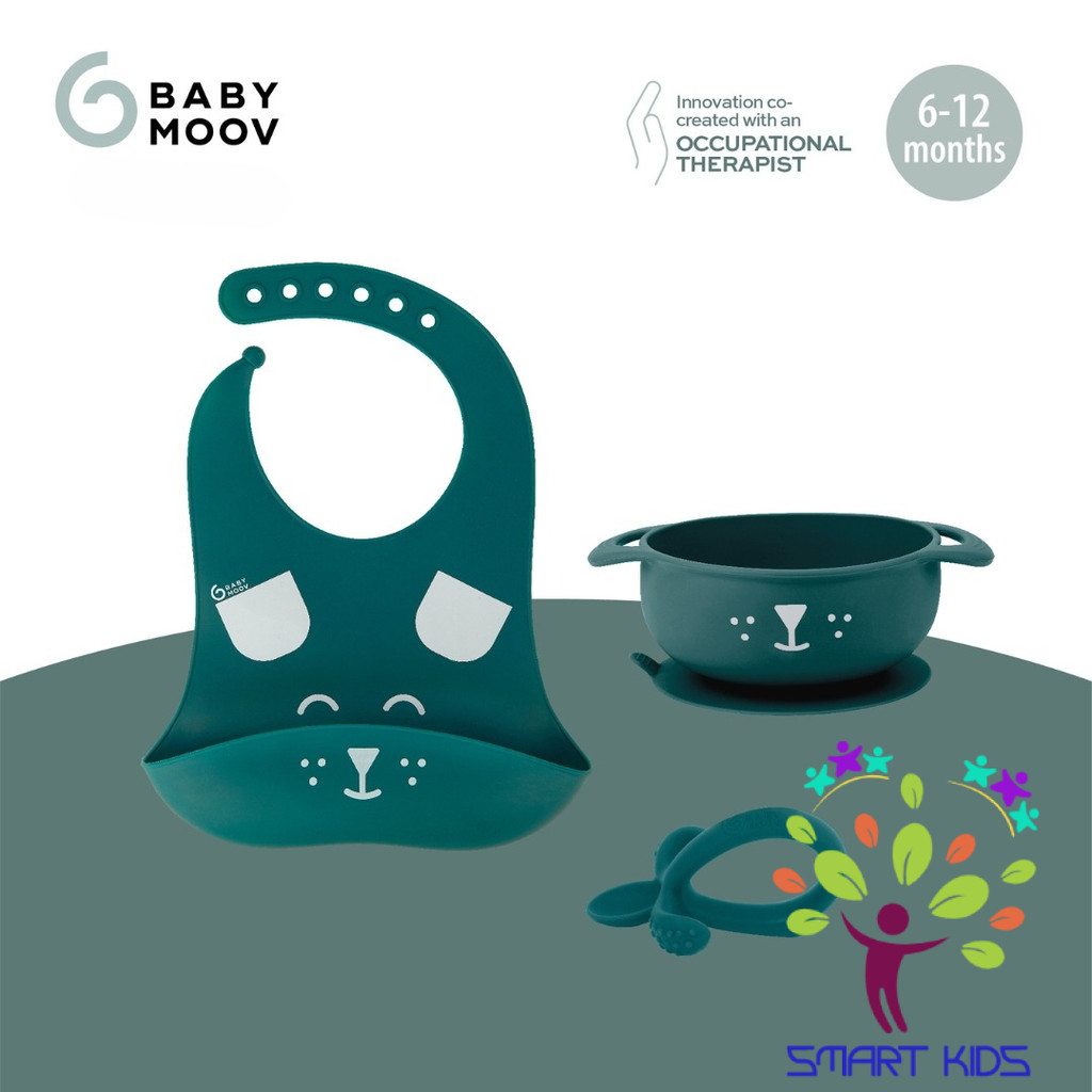 Set Ăn Dặm 3 Món Silicone Kit FIRST’ISY Dog/Fox Babymoov