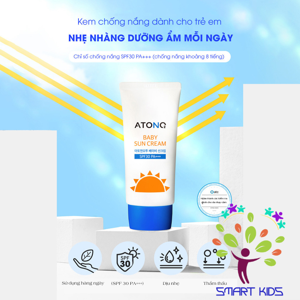 Kem Chống Nắng Hàng Ngày Oxygen ATONO2 Cho Bé (SPF 30 PA+++) (6M+) 50ML