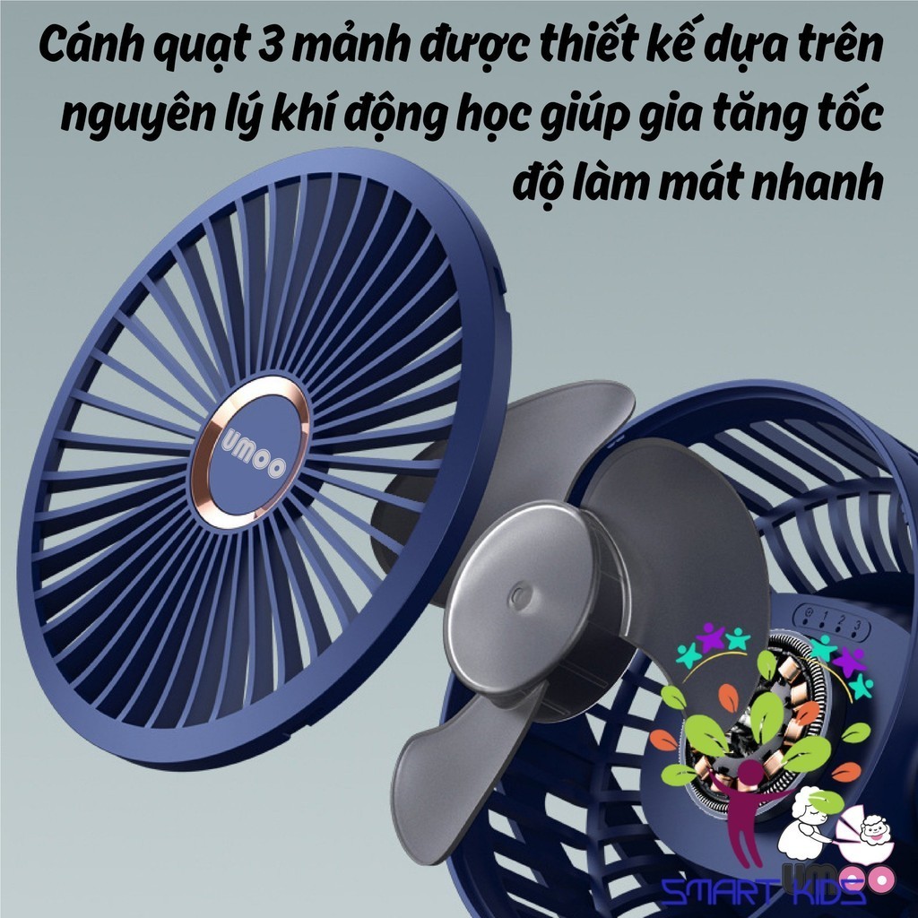 Quạt Kẹp Tích điện Mini Umoo 10.000mAh UM-13170