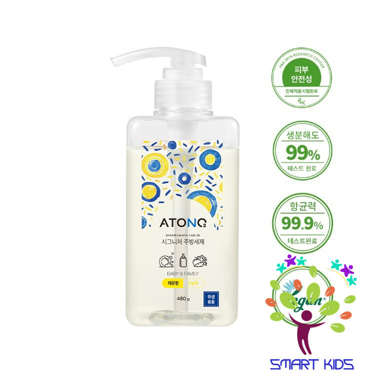 Nước Rửa Bình Rau Củ Quả Và Chén Bát Thuần Chay đậm đặc ATONO2 Cho Bé Từ 0m+