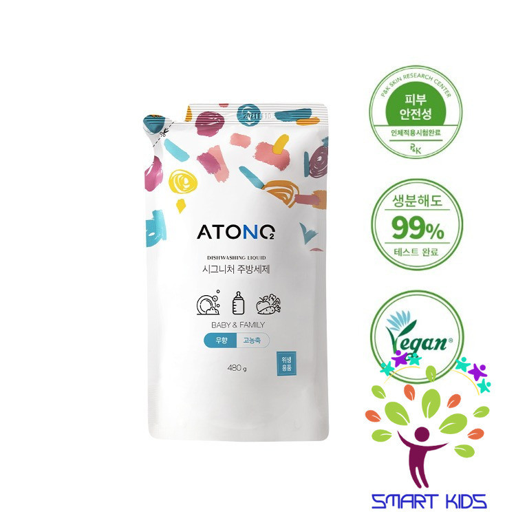 Nước Rửa Bình Rau Củ Quả Và Chén Bát Thuần Chay đậm đặc ATONO2 Cho Bé Từ 0m+