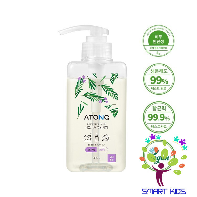 Nước Rửa Bình Rau Củ Quả Và Chén Bát Thuần Chay đậm đặc ATONO2 Cho Bé Từ 0m+