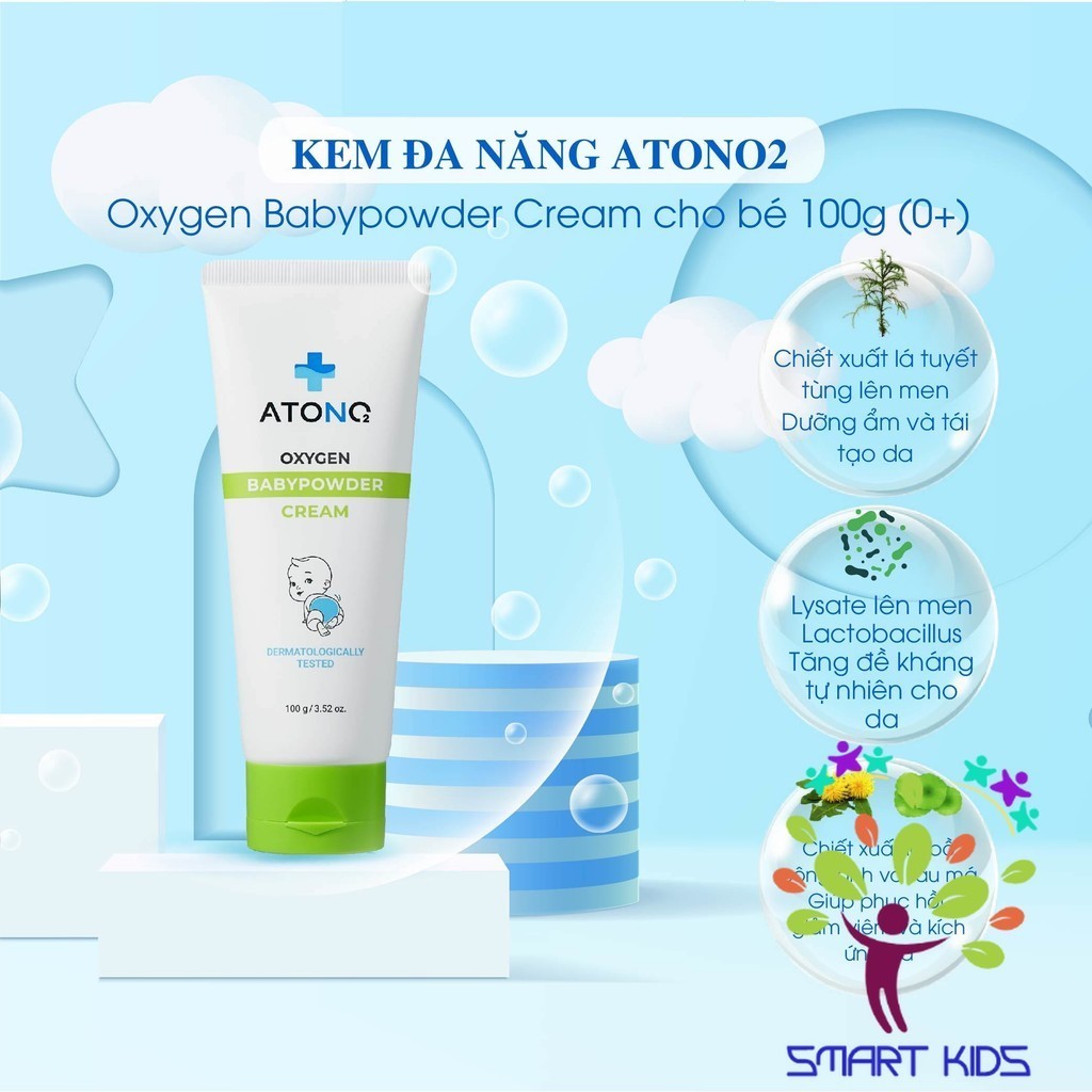 KEM HĂM BABY POWDER OXYGEN ATONO2 CHO BÉ TỪ 0M+ 100G