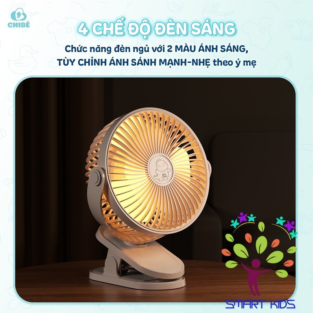 Quạt kẹp tích điện CHIBÉ K12 dành cho bé