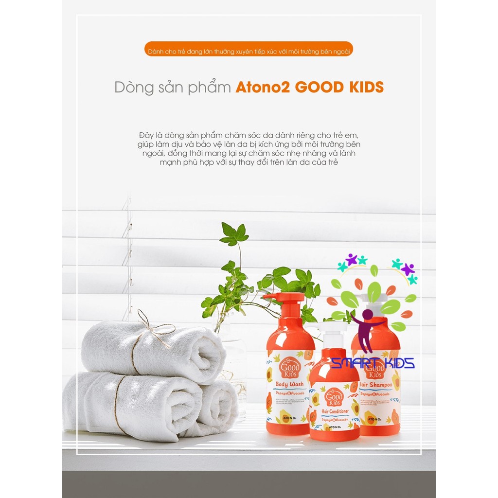 Sữa tắm GOOD KIDS Atono2 cho bé từ 4 tuổi, dưỡng ẩm cho da, làm sạch nhanh, bảo vệ da bé 500g