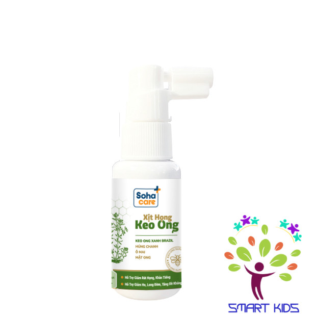 Xịt họng keo ong Soha Care  Hỗ trợ làm giảm ho khan, ho có đờm, ho cảm lạnh, cảm cúm, ho do thay đổi thời tiết -Lọ 30ml