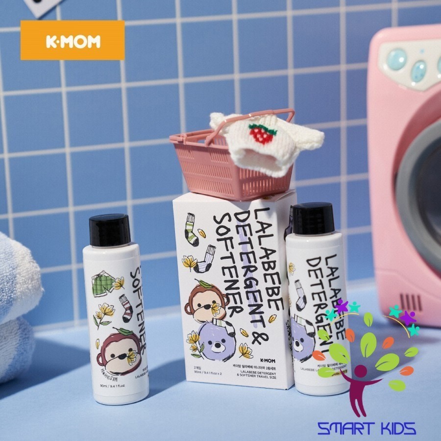 BỘ NƯỚC GIẶT VÀ XẢ DU LỊCH THUẦN CHAY LALABEBE K-MOM HÀN QUỐC HƯƠNG MỘC LAN CHAI 90ML