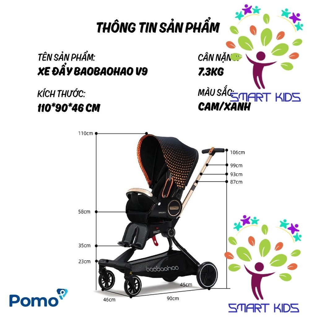 Xe đẩy gấp gọn V9 Baobaohao