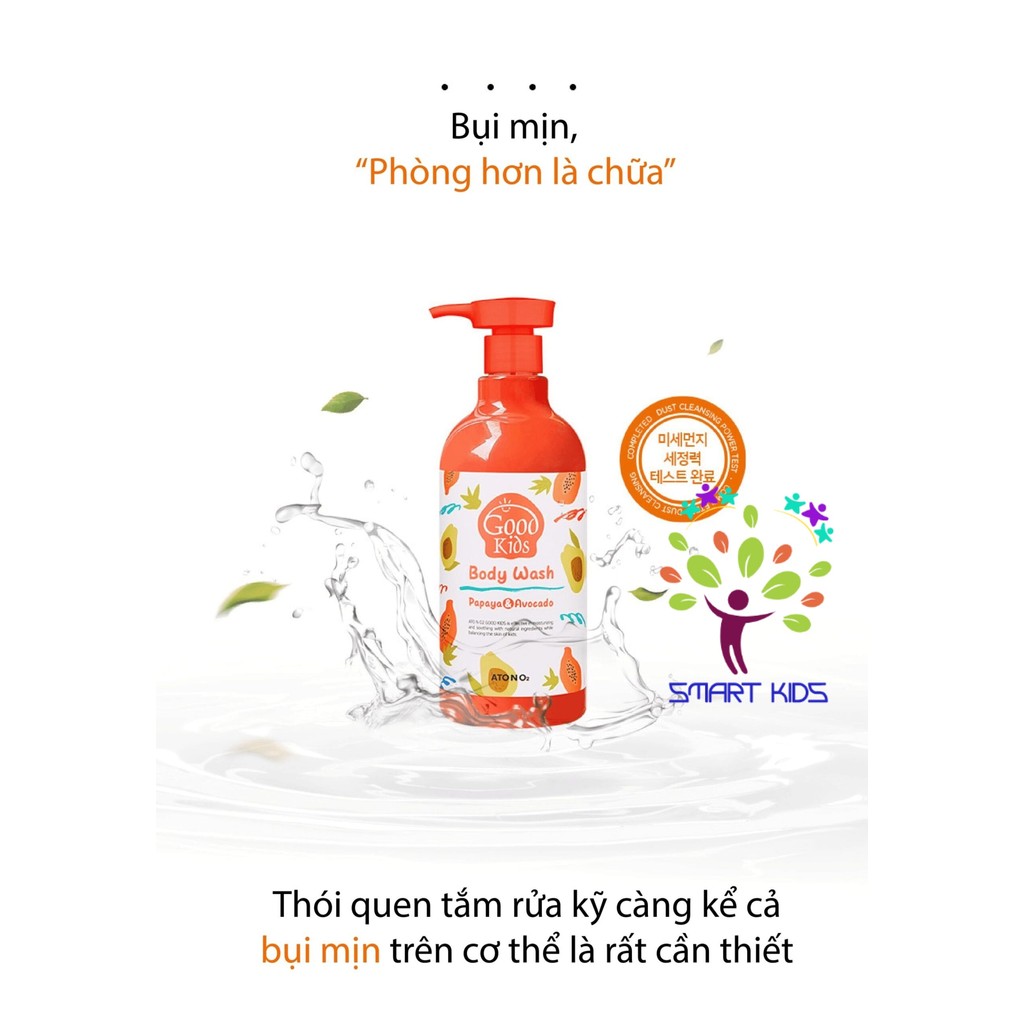 Sữa tắm GOOD KIDS Atono2 cho bé từ 4 tuổi, dưỡng ẩm cho da, làm sạch nhanh, bảo vệ da bé 500g