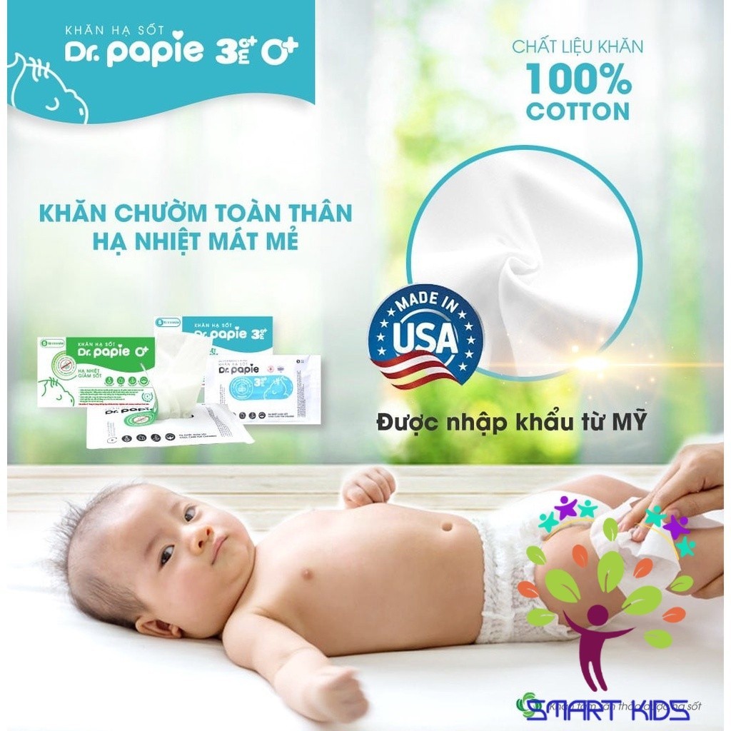 Túi 5 Khăn Ướt Thảo Dược Dr.Papie dành cho bé