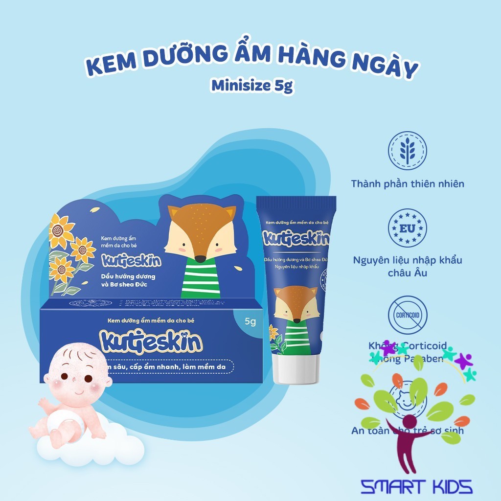 Sản phầm trải nghiệm- Kem  dưỡng ẩm mềm da Kutieskin 05gr chuyên biệt dành cho trẻ sơ sinh và trẻ nhỏ - HN0453