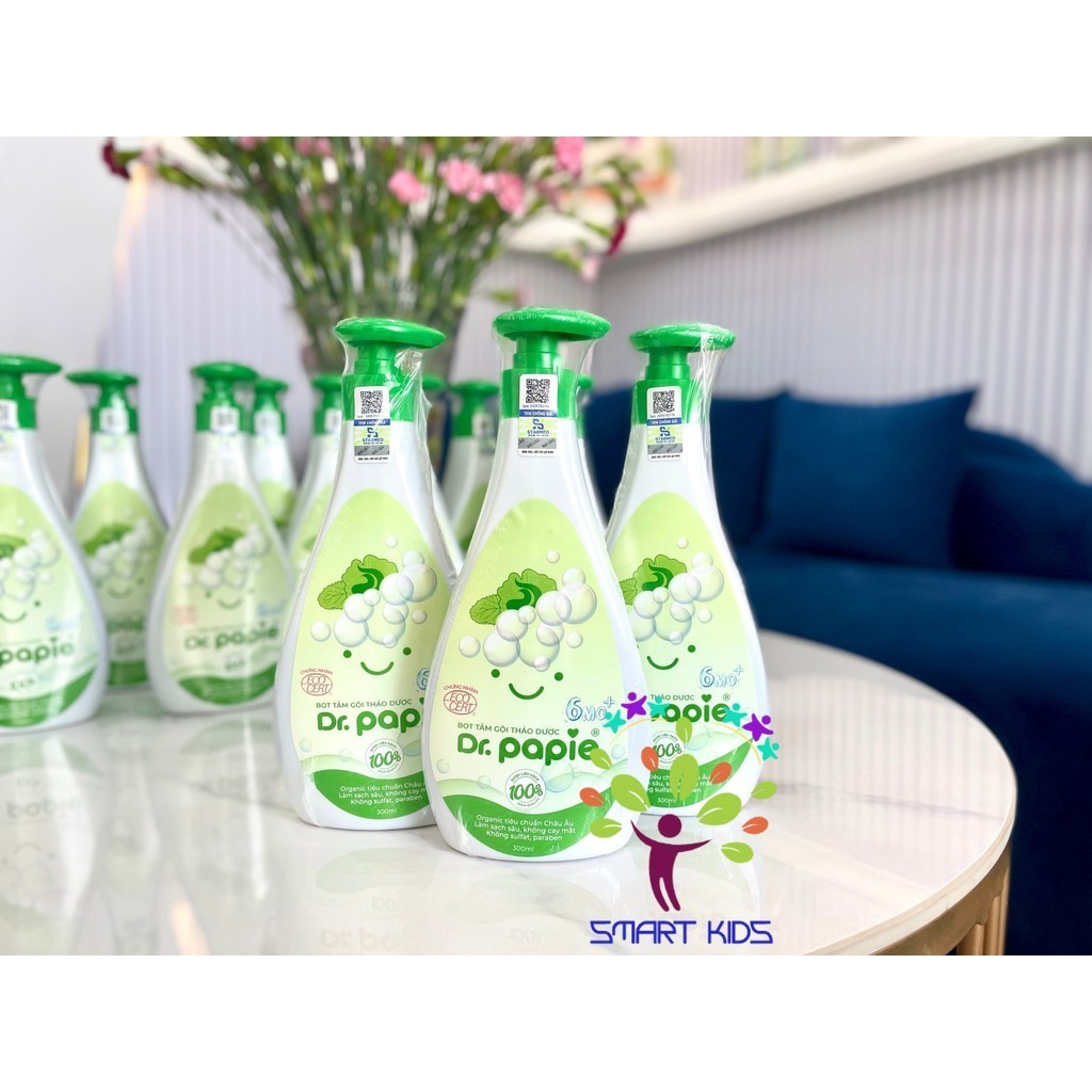Bọt tắm gội thảo dược Dr.Papie 6MO+