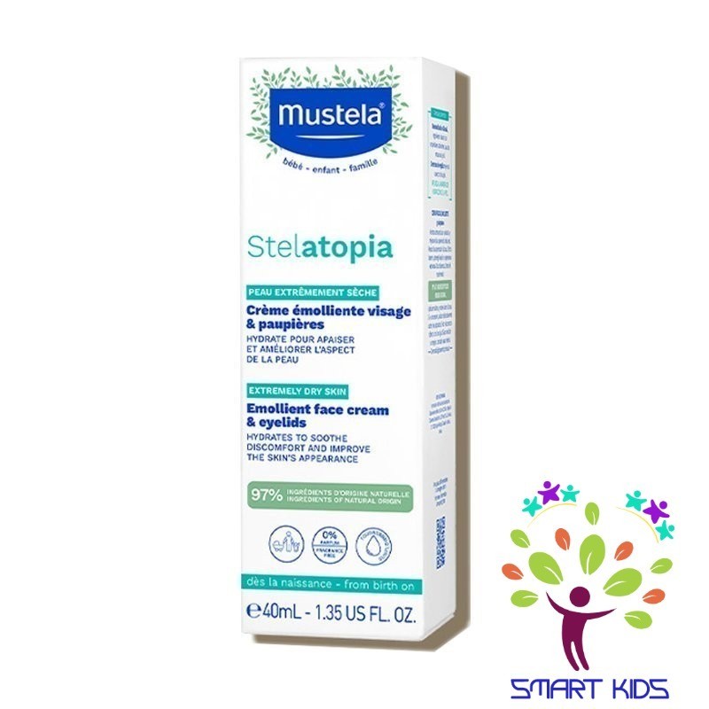 Kem Dưỡng Da Mặt Cho Trẻ Sơ Sinh & Em Bé Da Chàm Thể Tạng MUSTELA Stelatopia Emollient Cream 40ml