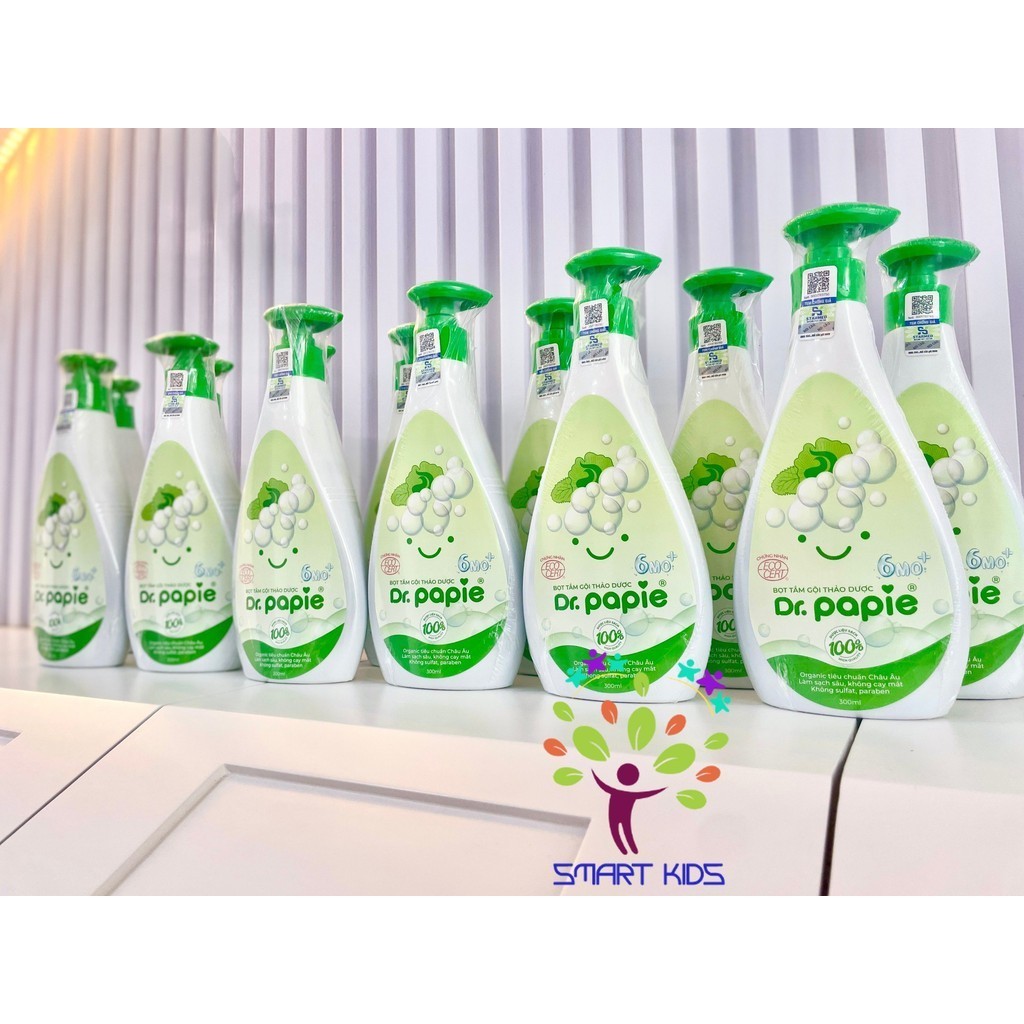 Bọt tắm gội thảo dược Dr.Papie 6MO+