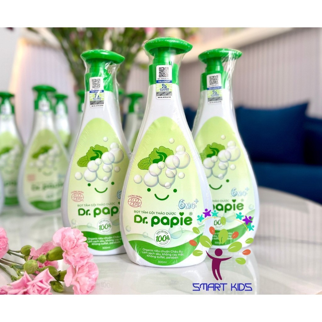 Bọt tắm gội thảo dược Dr.Papie 6MO+