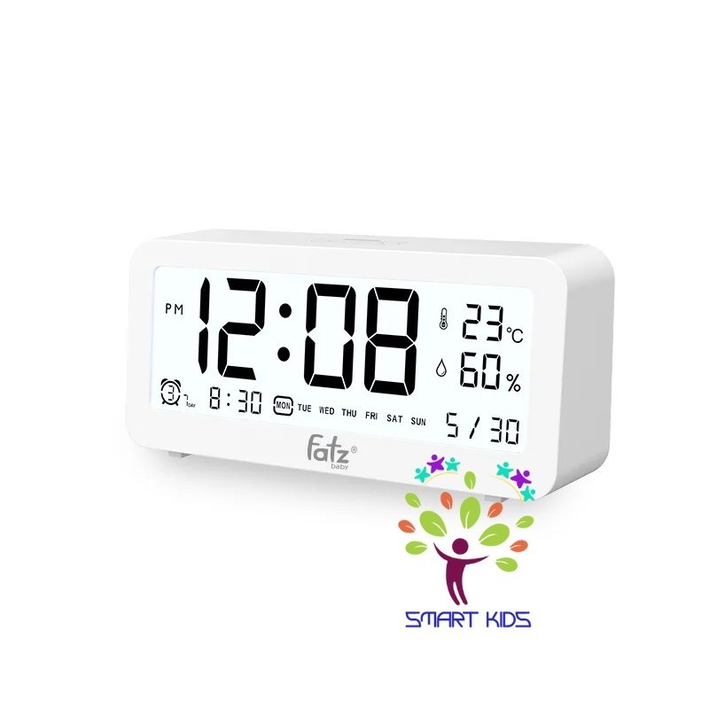 Nhiệt ẩm kế điện tử đa năng trong nhà kiêm đồng hồ báo thức cho bé fatz baby Senmax 1 FB8826WS