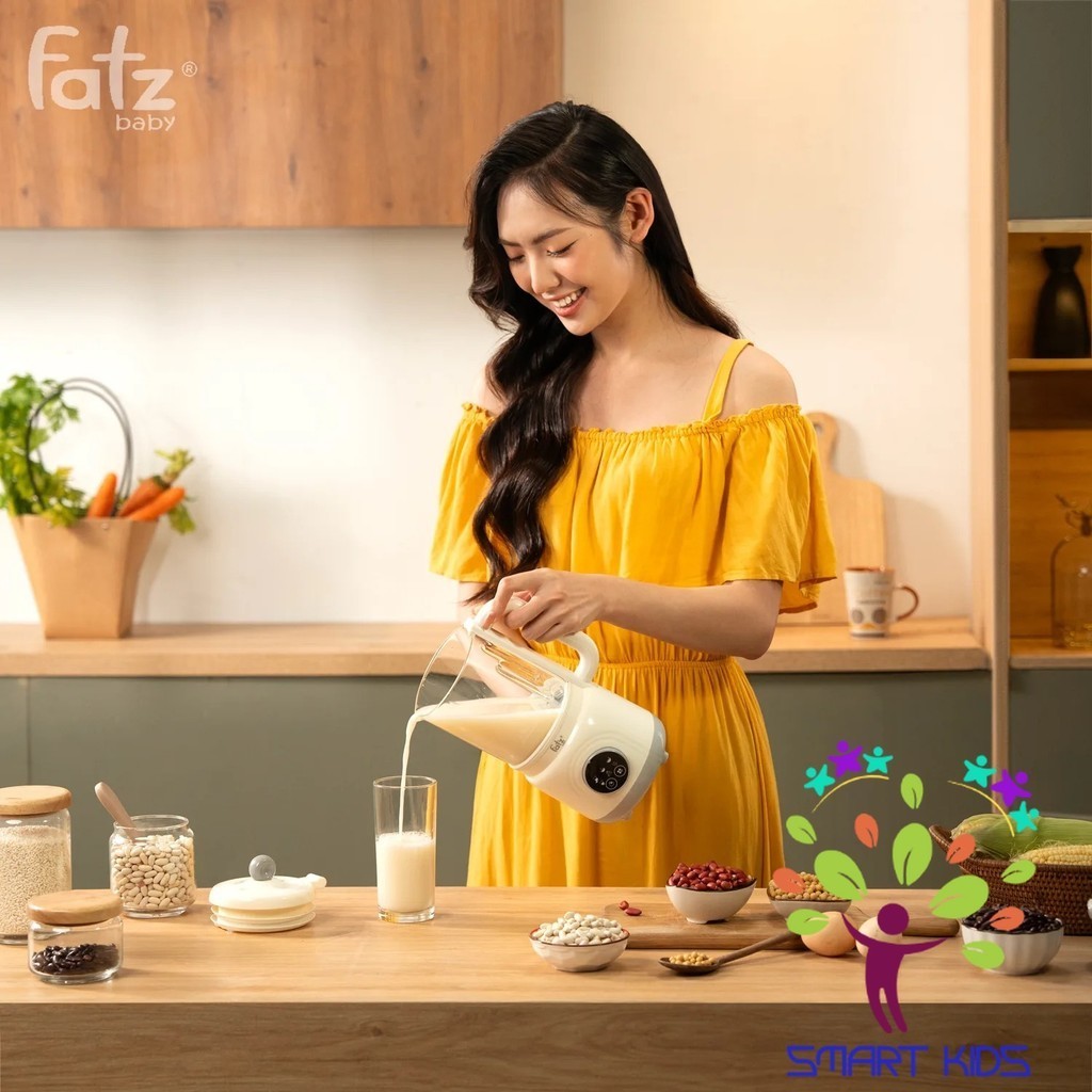 Máy Làm Sữa Hạt 7 Chức Năng Siêu Mịn, Cối Thuỷ Tinh Cao Cấp Fatz Baby Soy 1 FB8511HB