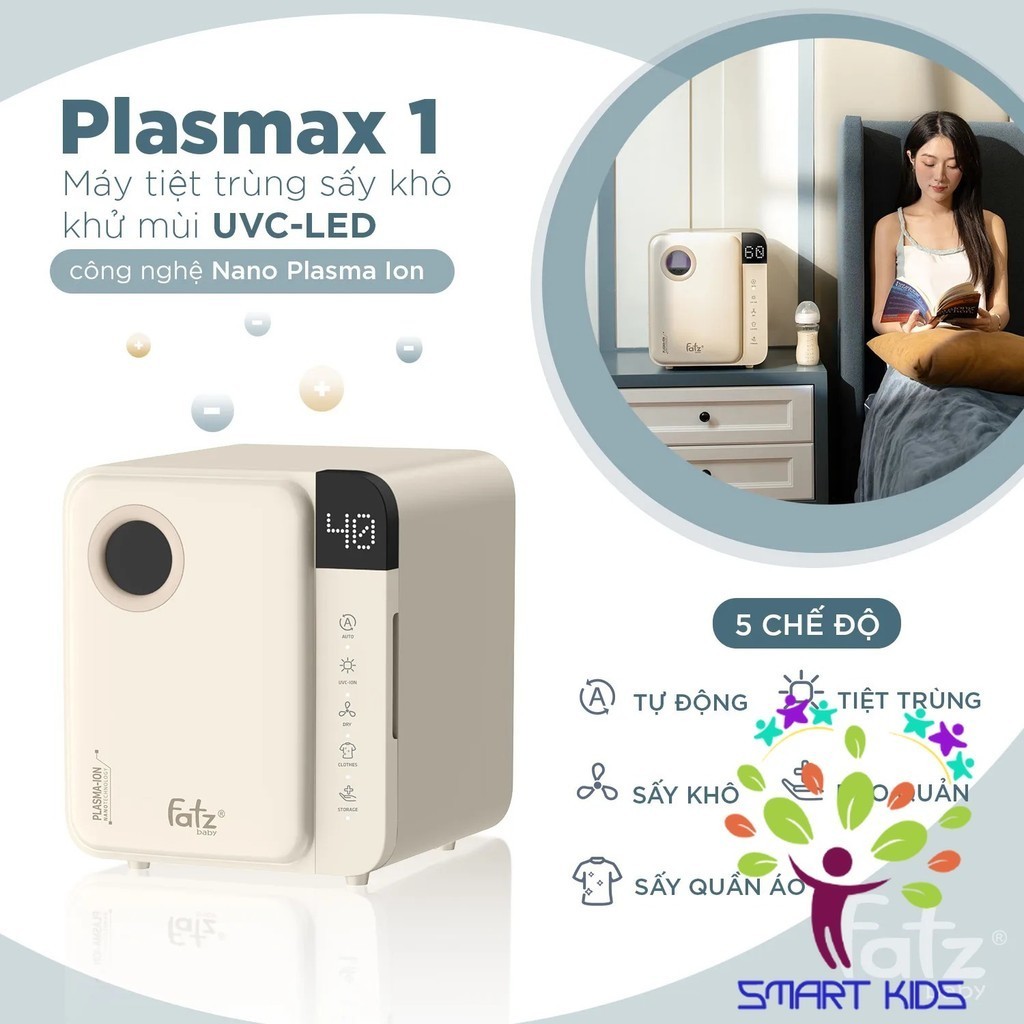 Máy Tiệt Trùng Sấy Khô UVC-LED Công Nghệ Nano Plasma Ion Fatz Baby  PLASMAX 1 FB4725ZH