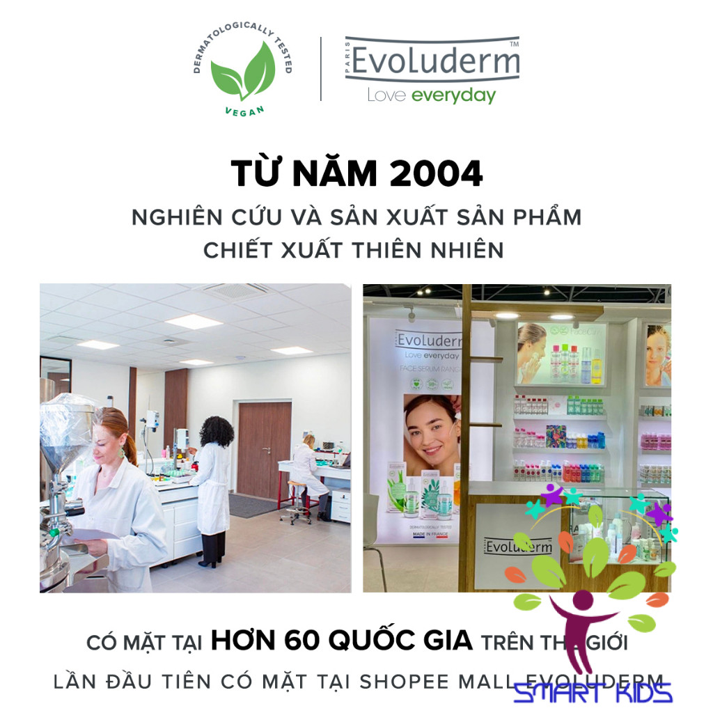 Dầu gội khô Evoluderm không xả lại với nước hương thơm quyến rũ
