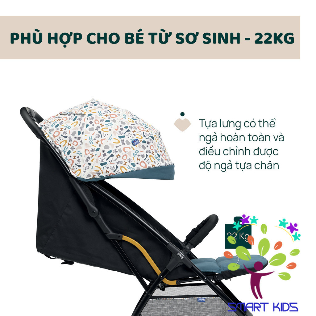 Xe đẩy gấp gọn Chicco Glee dành cho bé từ sơ sinh đến 22kg