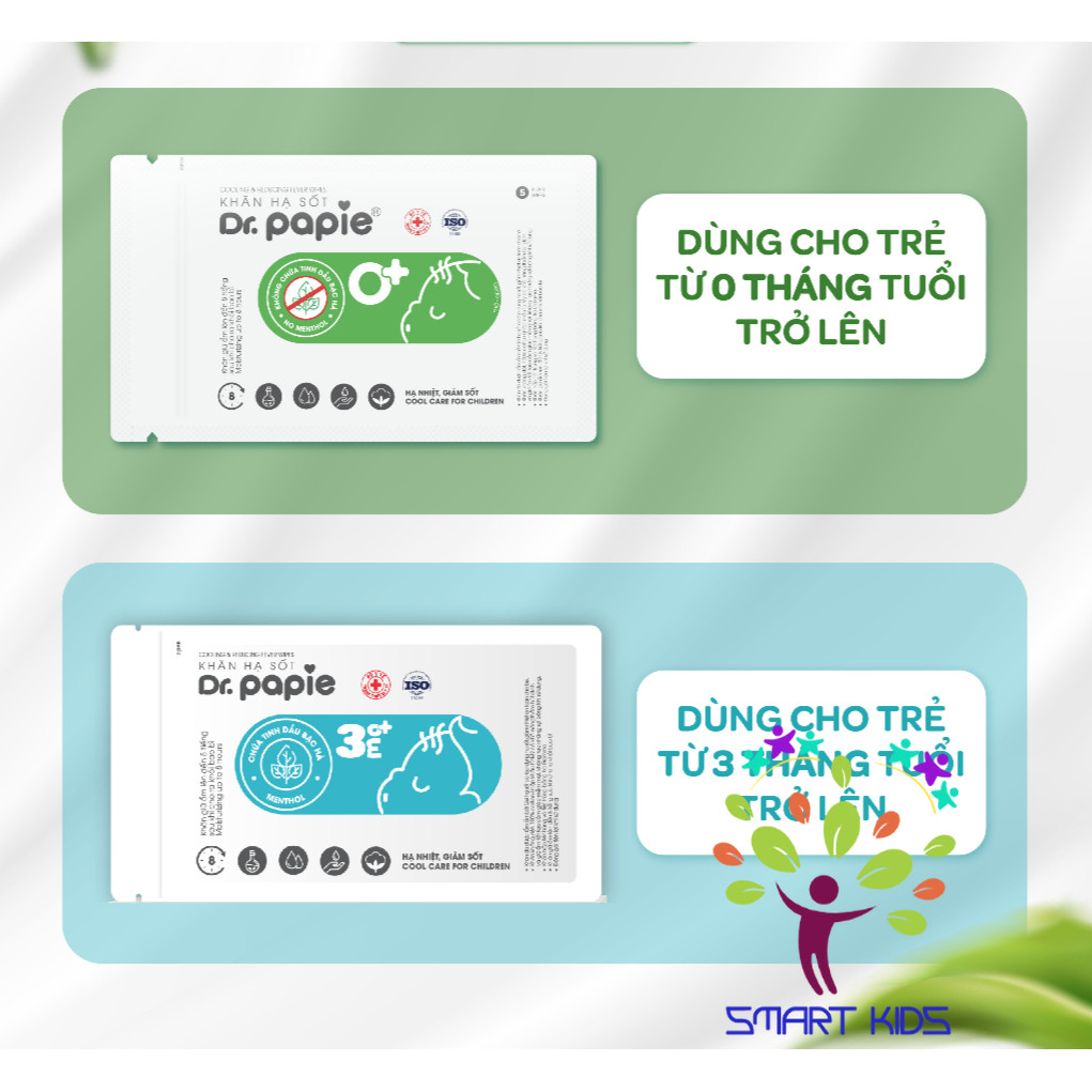 Túi 5 Khăn Ướt Thảo Dược Dr.Papie dành cho bé