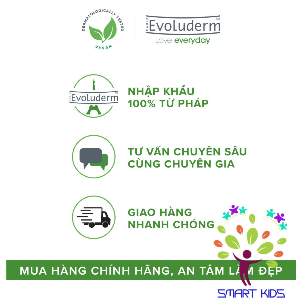 Dầu gội khô Evoluderm không xả lại với nước hương thơm quyến rũ