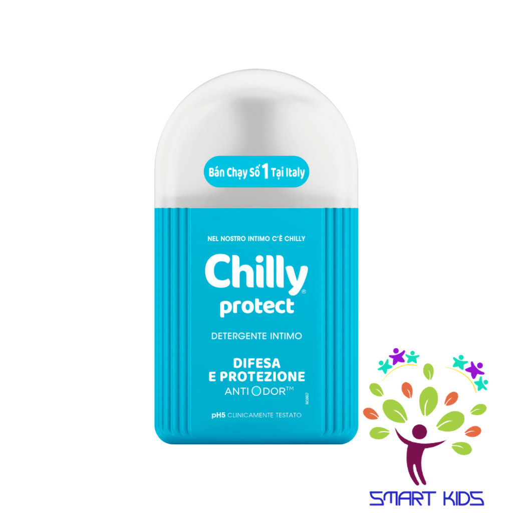 Dung dịch vệ sinh phụ nữ Chilly 200ml làm sạch và dưỡng ẩm, chiết xuất bạc hà ngừa vi khuẩn, ngăn mùi hiệu quả