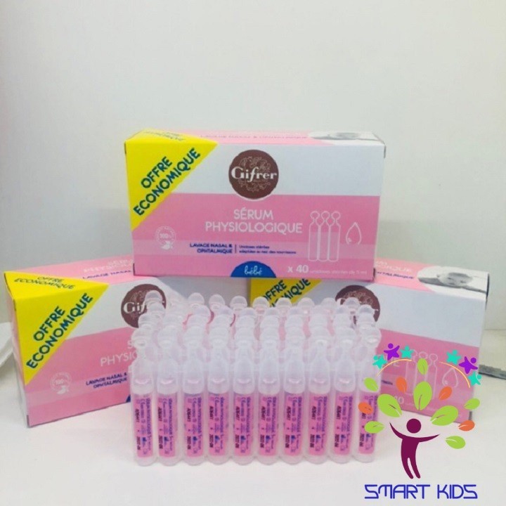 Nước Muối Sinh Lý Serum Physiologique Gifrer Hồng Pháp 40 ống 5ml