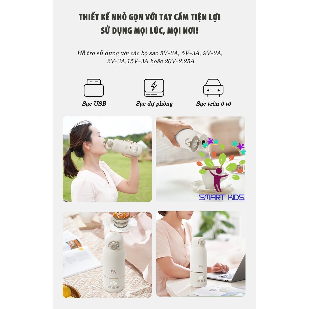 Bình đun Và Hâm Nước Pha Sữa Di động Fatz Baby Mini Smart 16 Plus FB3808BN
