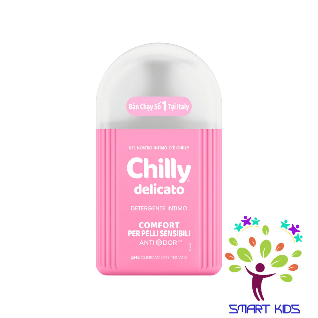 Dung dịch vệ sinh phụ nữ Chilly 200ml làm sạch và dưỡng ẩm, chiết xuất bạc hà ngừa vi khuẩn, ngăn mùi hiệu quả
