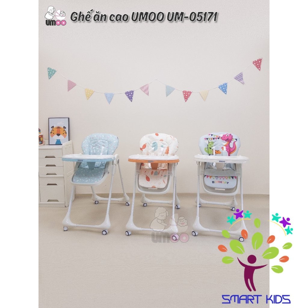 Ghế Ăn Dặm Cao Cấp Umoo Dành Cho Bé 3 Nấc Ngả 7 Nấc Cao UM-0598 UM-05171