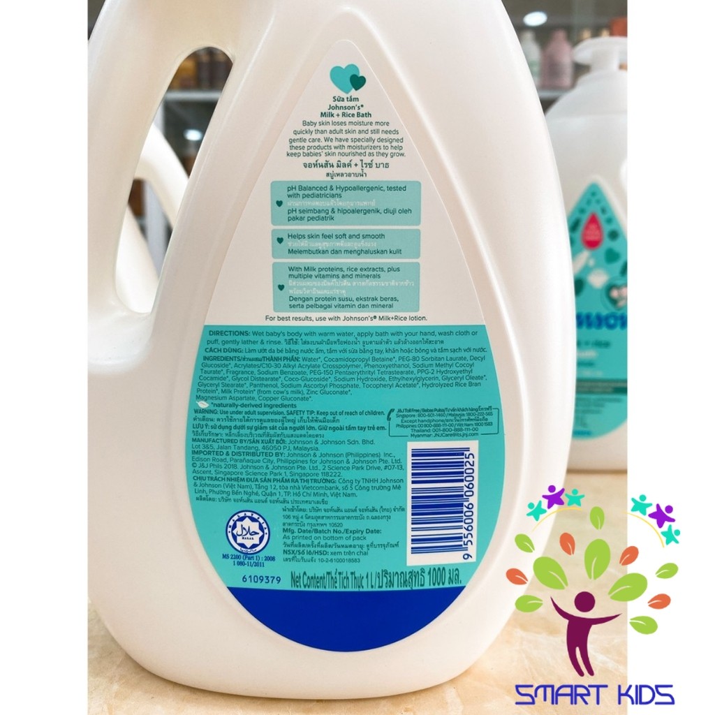 Sữa Tắm Johnson's Baby Cho Bé Từ Sữa Và Gạo Dưỡng Ẩm Johnson's Baby Milk + Rice Baby Bath
