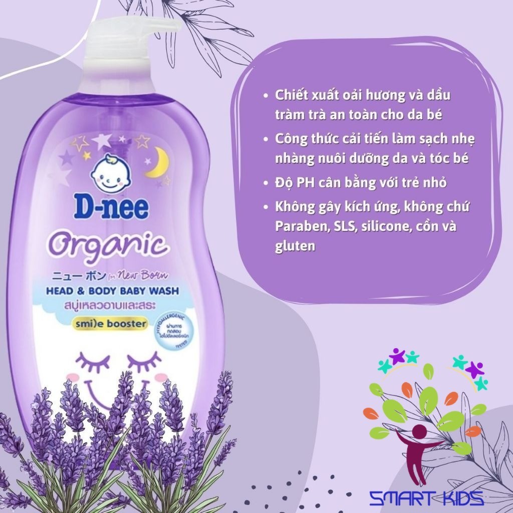 Sữa tắm gội toàn thân Dnee thơm mát cho bé chai 200/380/800ml hàng chính hãng công ty Đại Thịnh