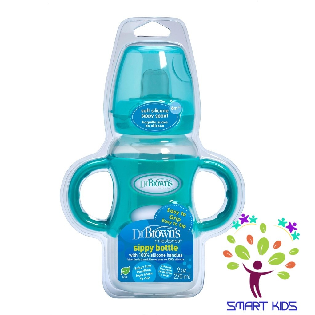Bình sữa cổ rộng 2 tay cầm Sippy 270ml Dr Brown's