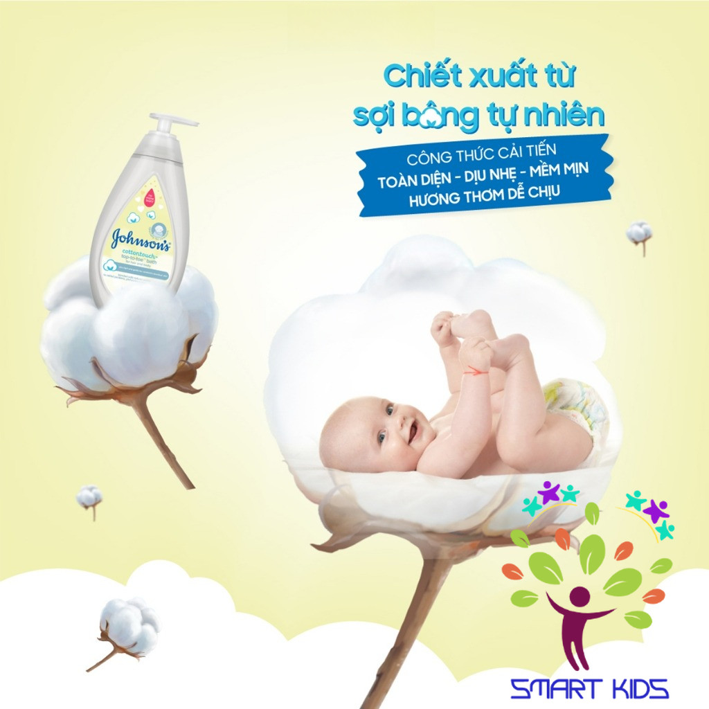 Sữa Tắm Gội Cho Bé Johnson's Baby Top-To-Toe Bath Cotton Touch Dịu Nhẹ, Dưỡng Ẩm Cho Bé