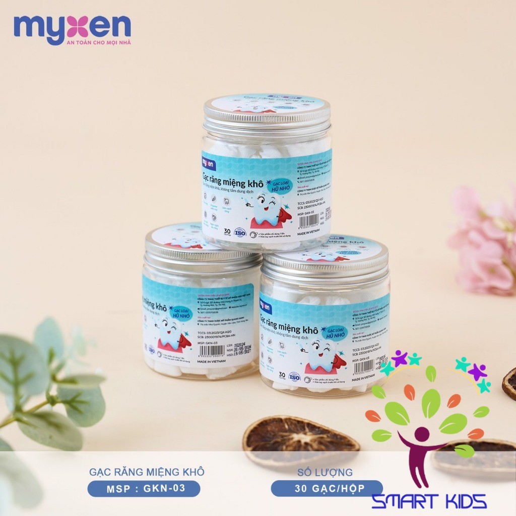 Gạc Răng Miệng Khô MYXEN Hũ Nhỏ 30c/hộp