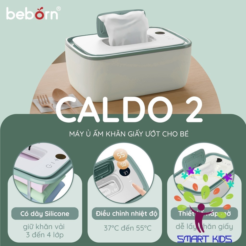 Máy ủ ấm khăn giấy ướt cho bé Beborn Caldo 2 WW02RS