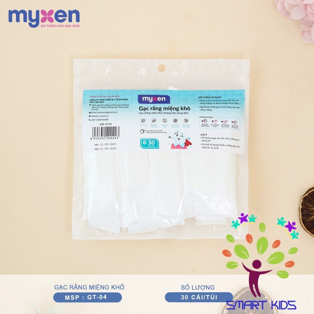 Gạc Răng Miệng Khô MYXEN Dạng Túi Gói 30 Cái