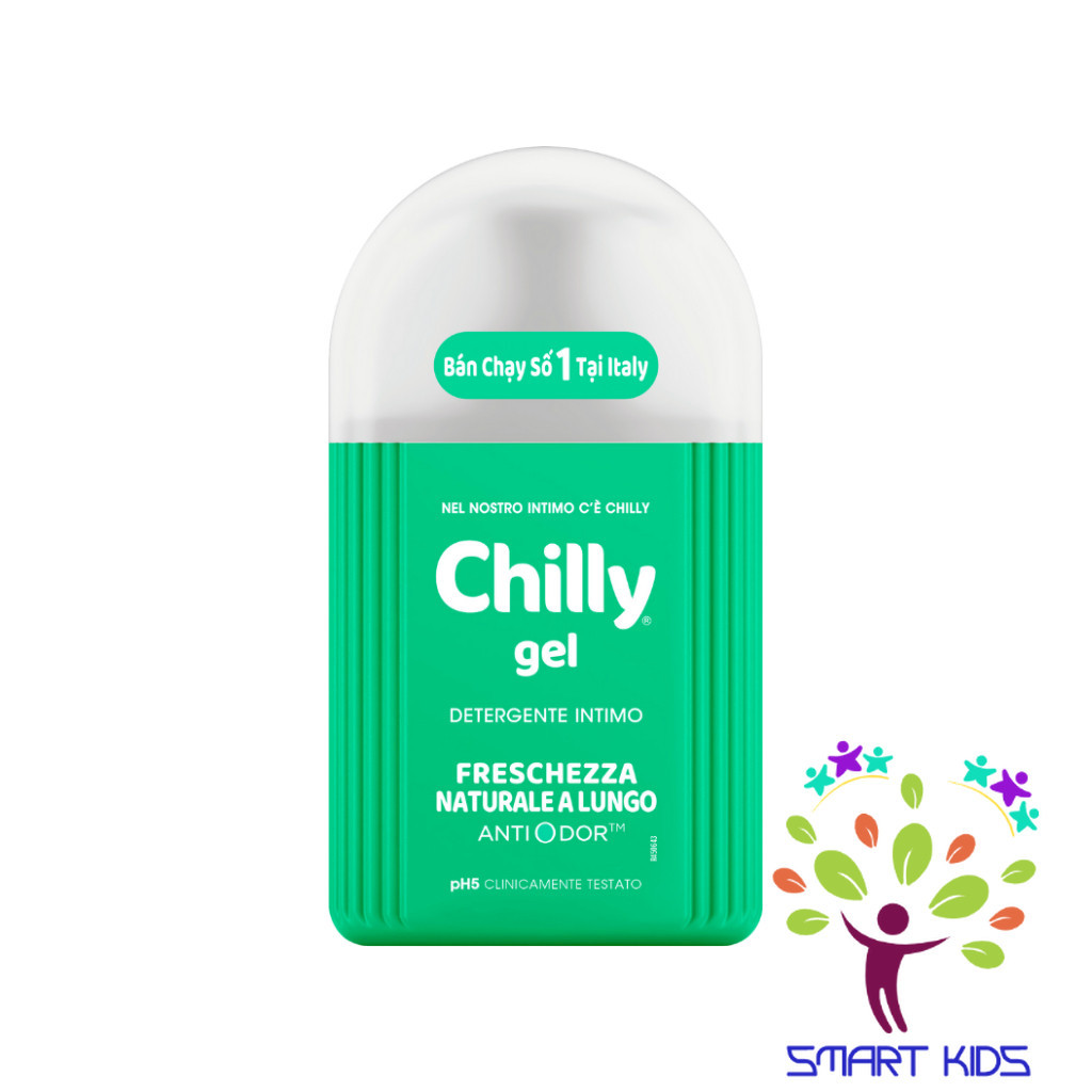 Dung dịch vệ sinh phụ nữ Chilly 200ml làm sạch và dưỡng ẩm, chiết xuất bạc hà ngừa vi khuẩn, ngăn mùi hiệu quả