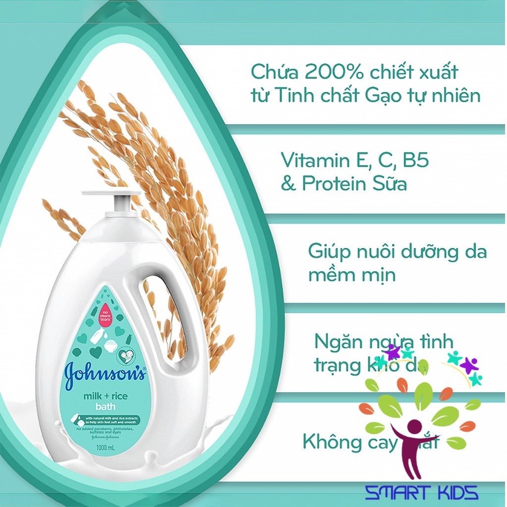Sữa Tắm Johnson's Baby Cho Bé Từ Sữa Và Gạo Dưỡng Ẩm Johnson's Baby Milk + Rice Baby Bath